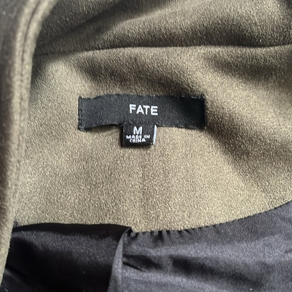 Fate Faux Suede Sweater Moto Jacket Cardi Size M Medium Cardigan - Picture 11 of 16